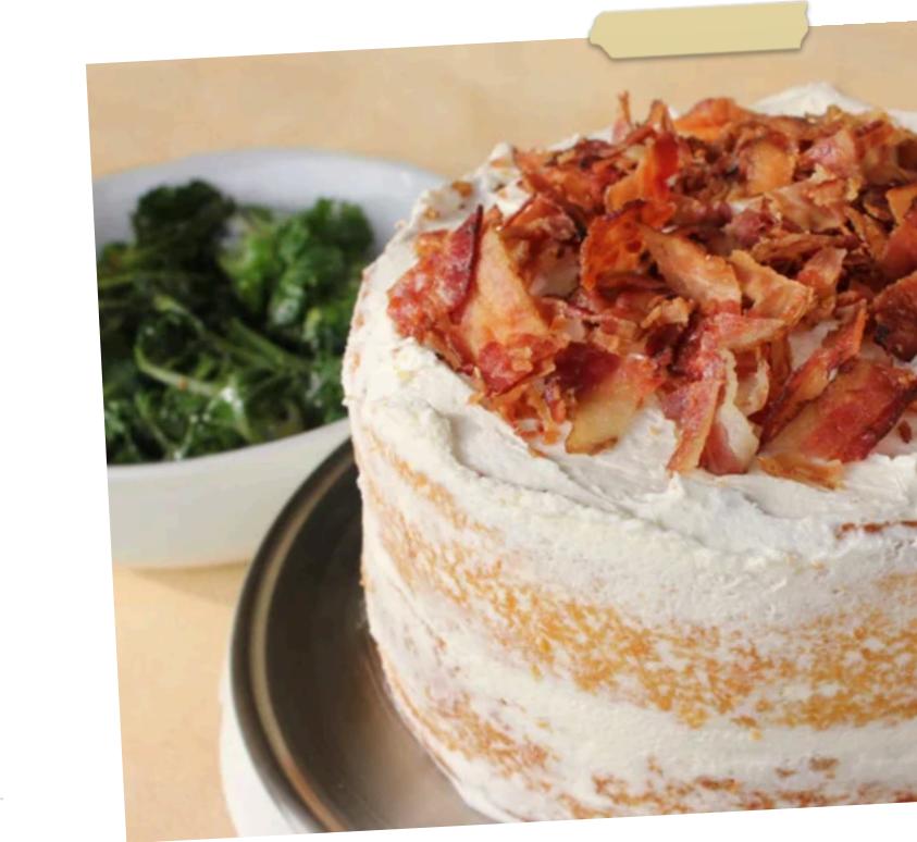 Bared Bacon Cheddar Cornbread Cake